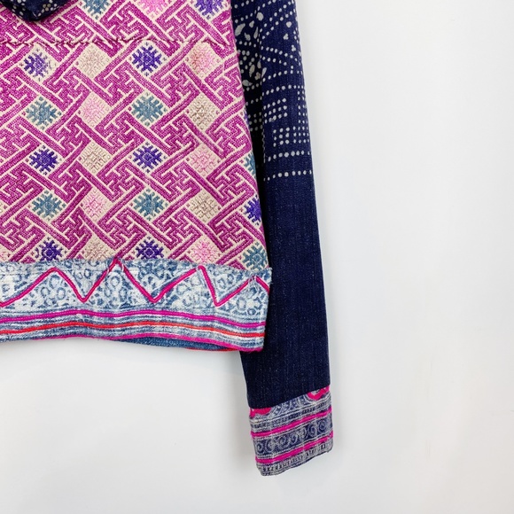 Anthropologie Shangri La Batik Embroidered Hoodie Dolan Small - Picture 11 of 12